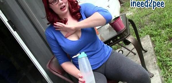 Redhead Tori Bell wetting her jeans female desperation